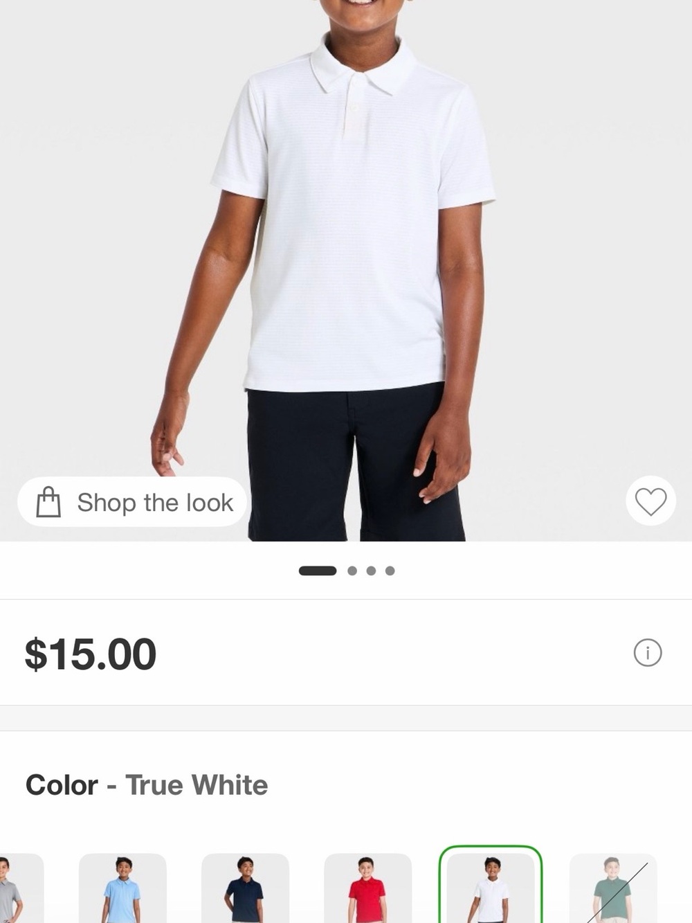 Boys Size 14 White Uniform Polo Bundle - 3 Cat & Jack Performance Shirts